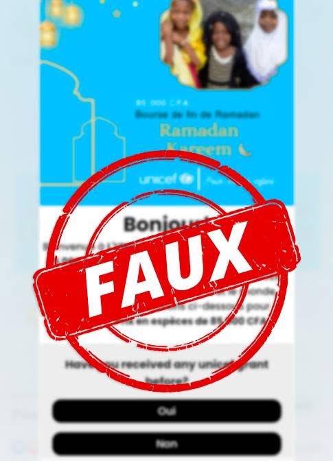 Niger_FactCheck's tweet photo. Des annonces de recrutement de masse et des subventions prétendant provenir de l'UNICEF-Niger circulent sur les réseaux sociaux. Dans un post, le 3 avril, UNICEF-Niger a désavoué ces "fausses annonces" et "fausses subventions". 1/2
#stopfakenews #FactCheck #nigerfactcheck https://t.co/OxmiZA03iI