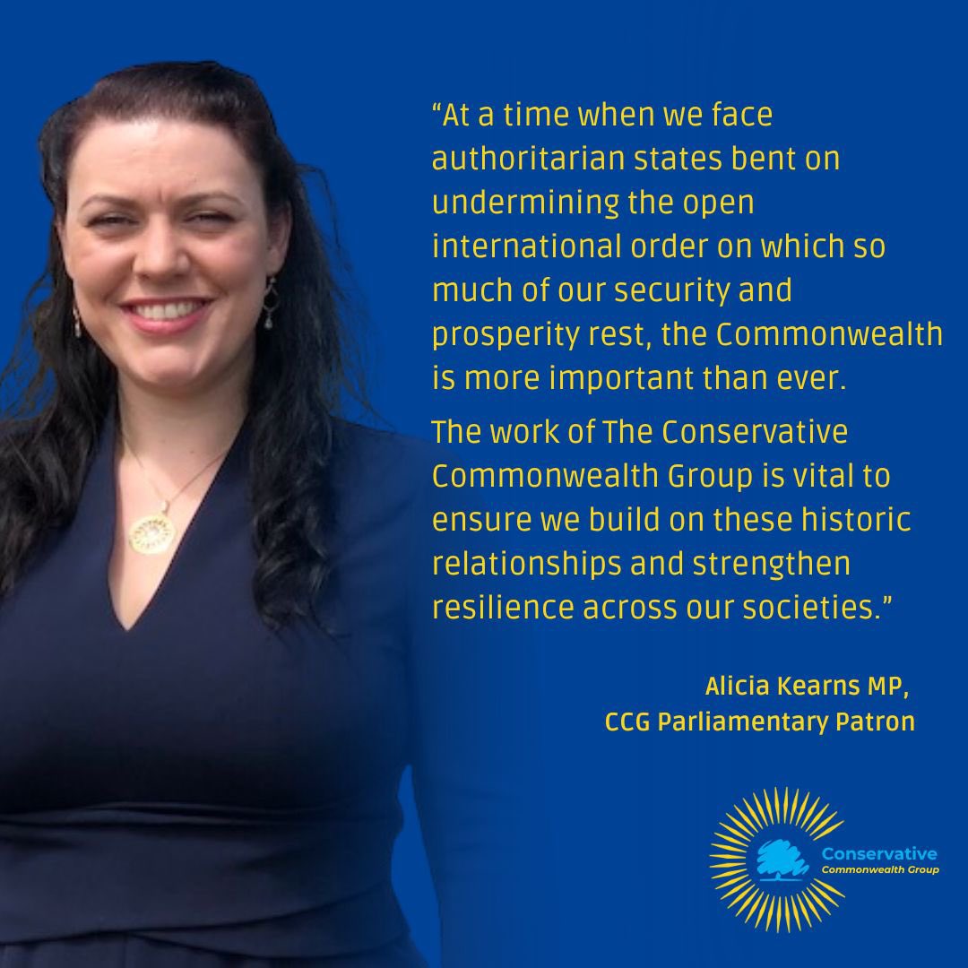 We’re proud to have the support of one of our  Parliamentary Patrons <a href="/aliciakearns/">Alicia Kearns MP</a>.

As a former Chair of the Foreign Affairs Committee, she understands the vital role the Commonwealth plays in diplomacy, development, and defending democratic values.