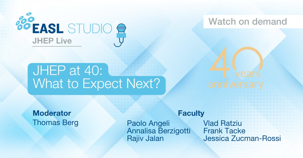 EASLnews (@easlnews) on Twitter photo This week's #EASLStudio episode is now available on demand!
Catch up with this fantastic discussion around the Journal of Hepatology now: easlcampus.eu/videos/easl-st…
<a href="/ThomasBerg24/">Thomas Berg</a> <a href="/ProfPaoloAngeli/">Paolo Angeli</a> <a href="/docberza/">Annalisa Berzigotti</a> <a href="/RajivJalan1/">Prof Rajiv Jalan</a> <a href="/Zucmanrossi/">Jessica Zucman-Rossi</a> <a href="/JHepatology/">Journal of Hepatology</a> <a href="/JHEP_Reports/">JHEP Reports</a> #LiverTwitter #LiverX This week's #EASLStudio episode is now available on demand!
Catch up with this fantastic discussion around the Journal of Hepatology now: easlcampus.eu/videos/easl-st…
<a href="/ThomasBerg24/">Thomas Berg</a> <a href="/ProfPaoloAngeli/">Paolo Angeli</a> <a href="/docberza/">Annalisa Berzigotti</a> <a href="/RajivJalan1/">Prof Rajiv Jalan</a> <a href="/Zucmanrossi/">Jessica Zucman-Rossi</a> <a href="/JHepatology/">Journal of Hepatology</a> <a href="/JHEP_Reports/">JHEP Reports</a> #LiverTwitter #LiverX