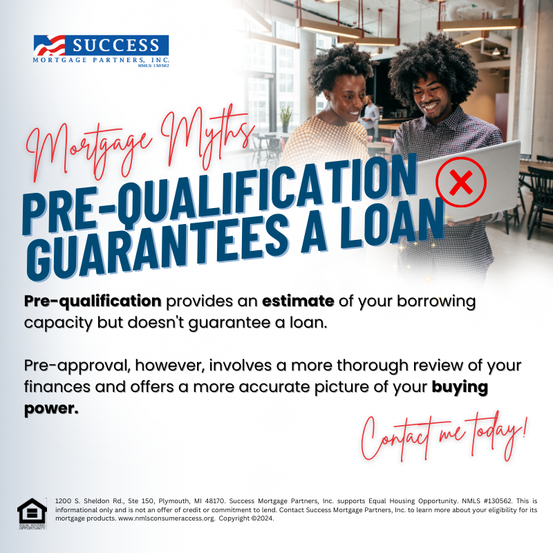 success_mp's tweet image. 💡 Myth Buster: Pre-qualification doesn't guarantee a loan! 🏠 

For an accurate picture of your buying power, seek pre-approval. 

Contact our team for expert guidance on securing home financing. 

#MortgageMyths #PreQualificationVsPreApproval #SuccessMortgagePartners