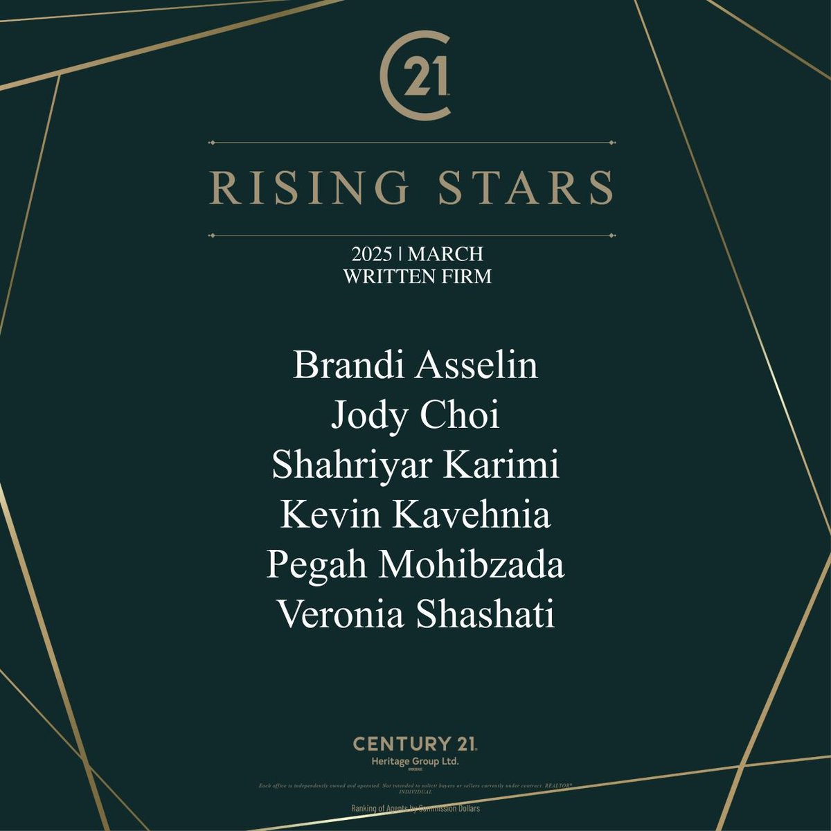 HeritageGroup's tweet photo. CONGRATULATIONS TO OUR RISING STARS WITH WRITTEN FIRM DEALS IN MARCH/2025! GREAT WORK! https://t.co/OGphDUTUKH