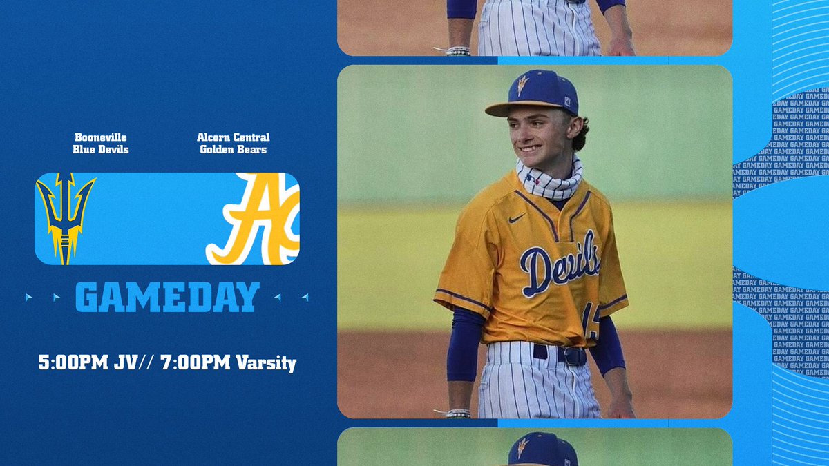 Blue Devil TV (@bluedeviltv) on Twitter photo ⚾️GAMEDAY⚾️
🆚Alcorn Central
⌚️5:00PM JV First Pitch⌚️
⌚️7:00PM Varsity First Pitch⌚️
📍Booneville, MS📍
🏟️Harold T. White Field🏟️
📺Live on Blue Devil TV📺
<a href="/BHSDevils1/">Booneville High School</a> <a href="/BHSDevilBall/">Booneville Baseball</a> ⚾️GAMEDAY⚾️
🆚Alcorn Central
⌚️5:00PM JV First Pitch⌚️
⌚️7:00PM Varsity First Pitch⌚️
📍Booneville, MS📍
🏟️Harold T. White Field🏟️
📺Live on Blue Devil TV📺
<a href="/BHSDevils1/">Booneville High School</a> <a href="/BHSDevilBall/">Booneville Baseball</a>