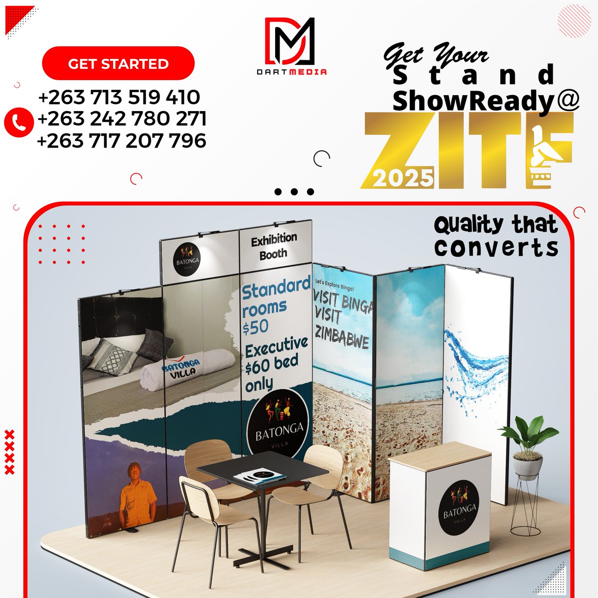 Let your brand make an impression  at ZITF 2025! Partner with Us for Impactful Branding Solutions.
Contact us on +263 713 519 410 /   +263 717 207 796