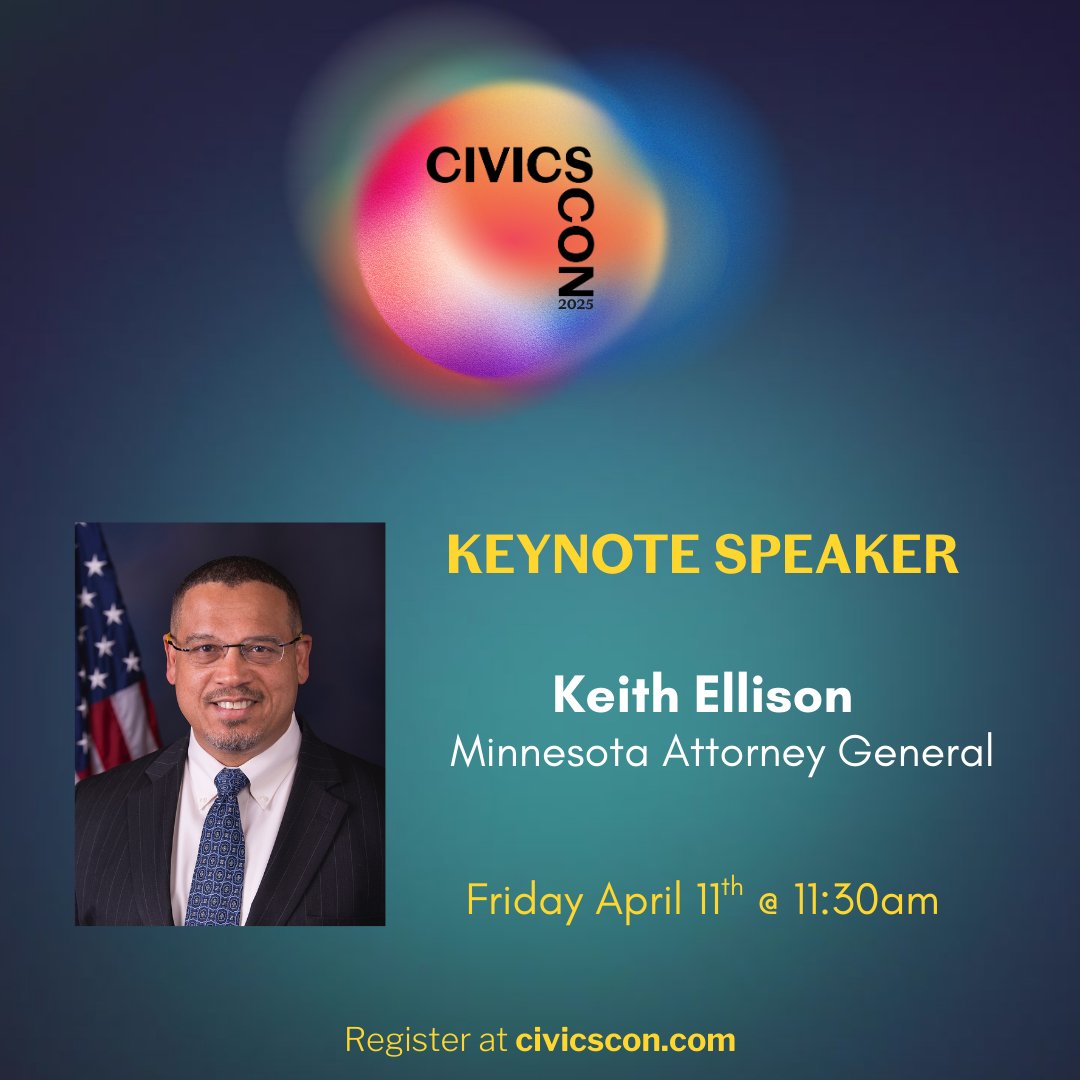 LetsFixThisOK's tweet photo. We're excited to announce that Minnesota Attorney General Keith Ellison will be our featured keynote speaker at #CIVICSCON next week. Details & tickets available at https://t.co/IySah1aB6f. https://t.co/j9rVCrYuGt