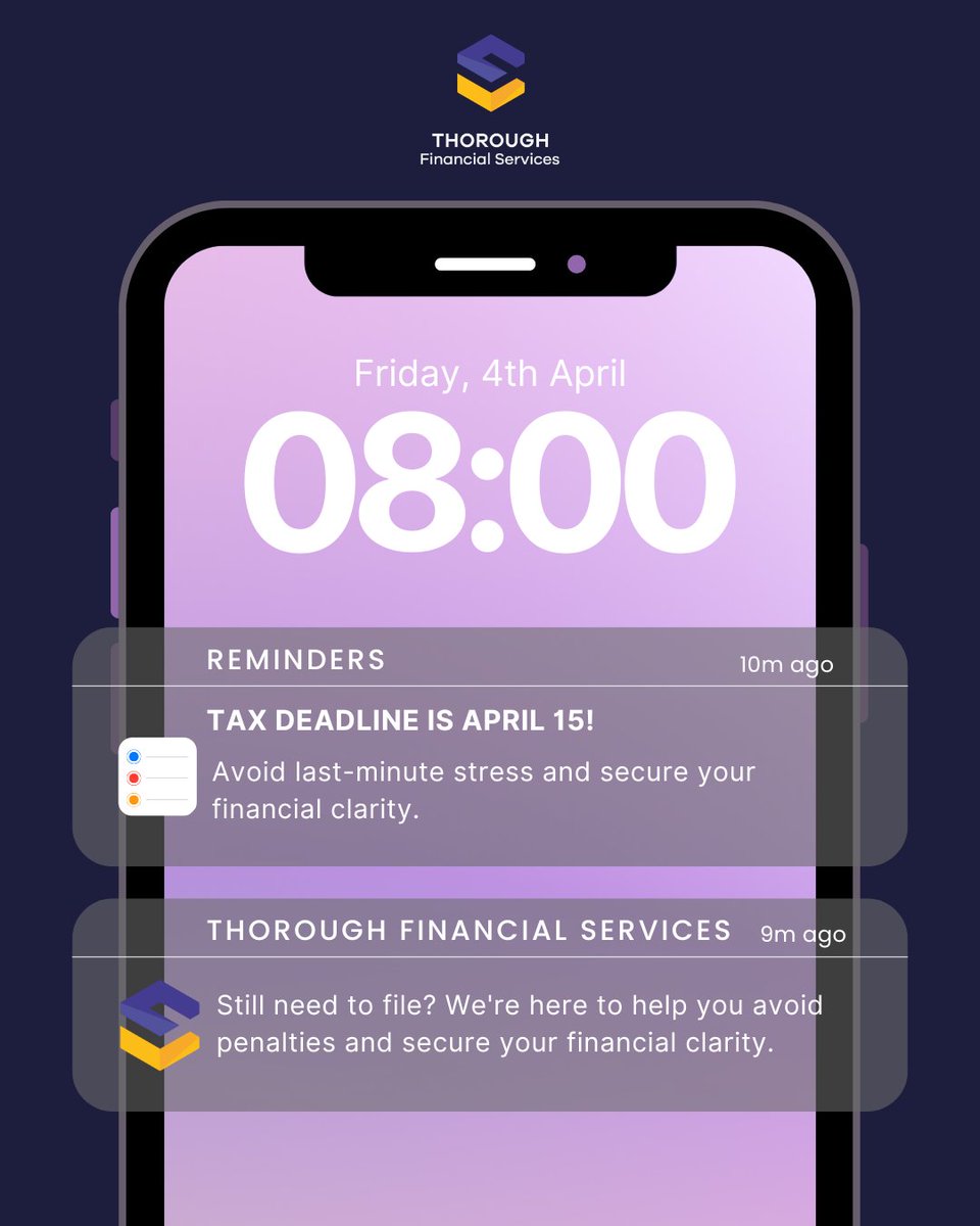 joelleecpa's tweet photo. ⏰ 𝐓𝐀𝐗 𝐃𝐄𝐀𝐃𝐋𝐈𝐍𝐄 𝐑𝐄𝐌𝐈𝐍𝐃𝐄𝐑!

April 15 is closer than it seems. If you haven’t filed or prepped for an extension yet, now’s the time.
Avoid last-minute stress and missed savings. Let us help you finish strong.

https://t.co/6yvuxOudEN https://t.co/LOImCVz57Q