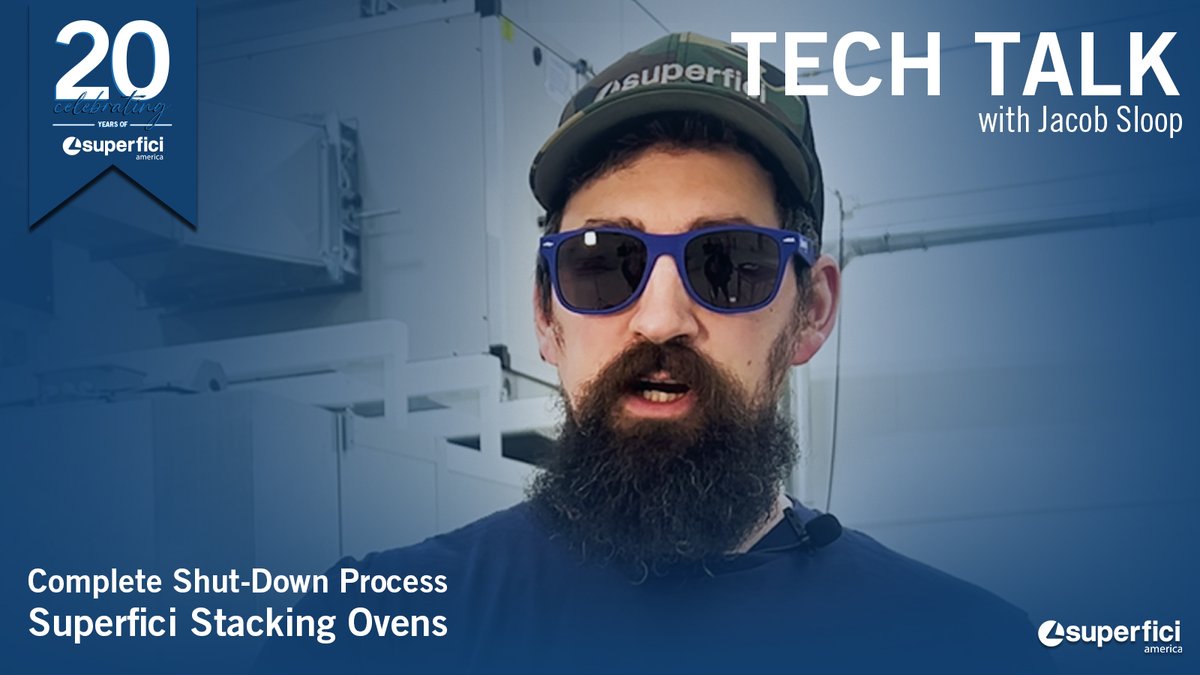 Tech Talk with Jacob Sloop!  

Properly shutting down your stacking oven prevents costly repairs &amp; extends its lifespan! 🔧 Our In-House Support Tech explains why it’s a must.  

▶️ Watch now: loom.ly/yuyzv0U

#TechTalkWithJacobSloop #SuperficiAmerica #MaintenanceMatters