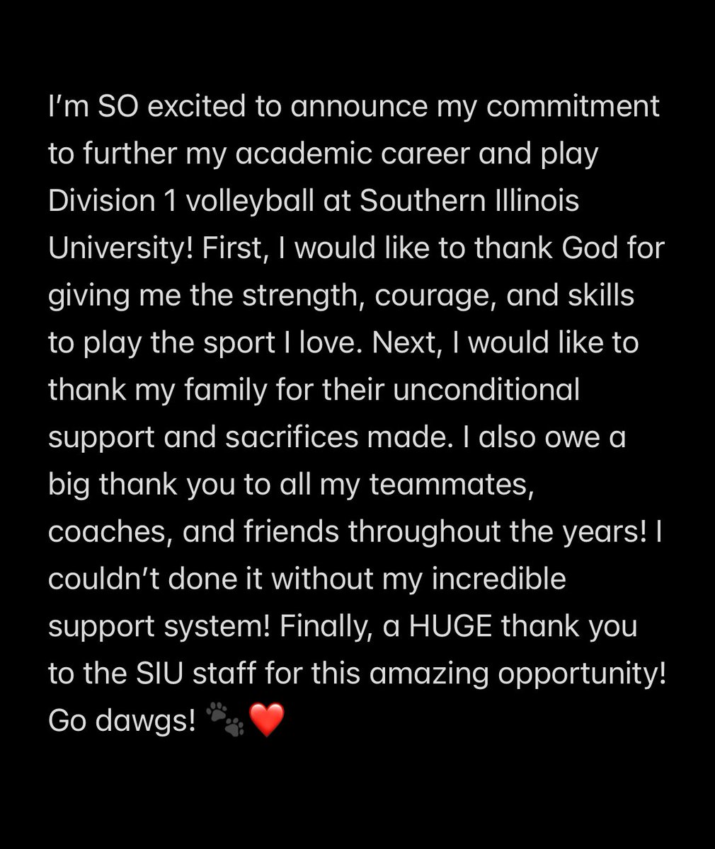 So excited for my next chapter as a Saluki!🐾🥳 <a href="/SIU_Volleyball/">Saluki Volleyball</a> <a href="/CenterGroveVB/">Center Grove Volleyball</a> <a href="/TeamIndianaVB/">Team Indiana VB Club</a> <a href="/CGSportsNetwork/">CG Sports Network</a> <a href="/PrepDigIN/">Prep Dig Indiana</a>