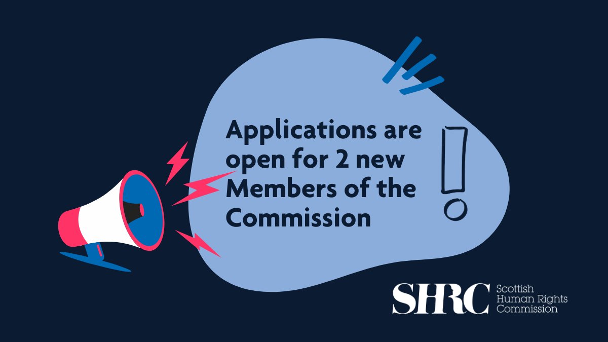 Scottish Human Rights Commission (@scothumanrights) on Twitter photo Commission news!📣<a href="/ScotParl/">Scottish Parliament</a> is recruiting two new members of the Scottish Human Rights Commission.
Applications close 22 April.
Find out more here: parliament.scot/about/how-parl… Commission news!📣<a href="/ScotParl/">Scottish Parliament</a> is recruiting two new members of the Scottish Human Rights Commission.
Applications close 22 April.
Find out more here: parliament.scot/about/how-parl…