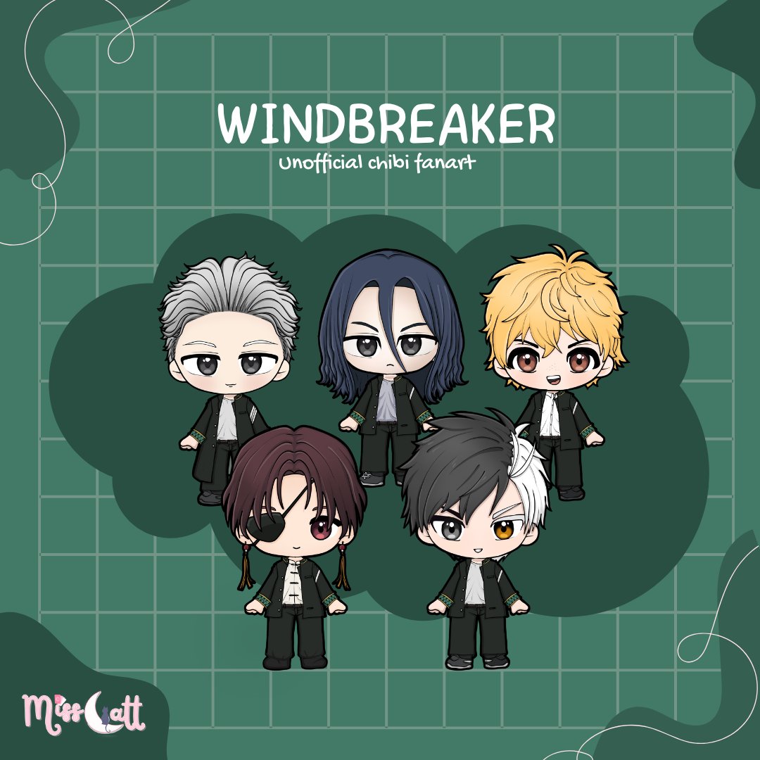 MissCatt24's tweet photo. Season 2 Just came out 😍
Windbreaker sticker and pin merchs will be up again on my next artist alley event 💚 let's enjoy watching for now. 
#ウィンブレ
#WINDBREAKER #WindBreakerS2 https://t.co/Na79IY4Fe3