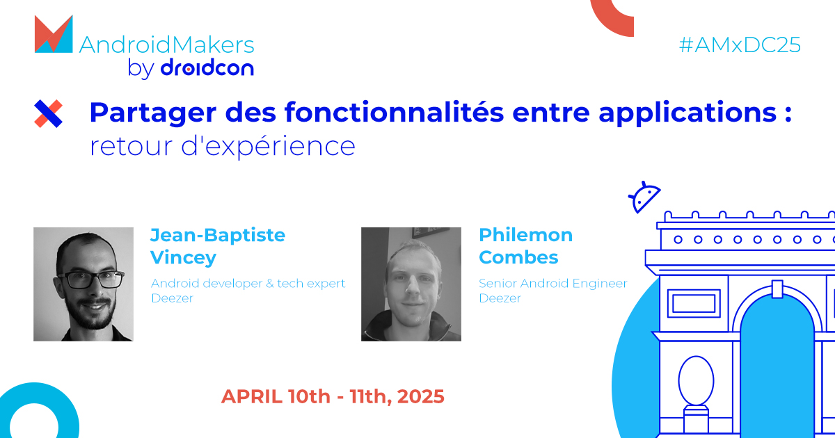 Android Makers by droidcon 2025 (@androidmakersfr) on Twitter photo En français 🚨 Prêt pour une dose double de génie? Rejoignez <a href="/JBVincey/">Jean-Baptiste Vincey</a> et Philemon à #AMxDC25 📣 Découvrez comment <a href="/Deezer/">Deezer</a> a créé une librairie unique pour l’authentification, partagée entre Zen et Deezer, facilitant l’intégration dans vos #Android apps. androidmakers.droidcon.com/philemon-combe… En français 🚨 Prêt pour une dose double de génie? Rejoignez <a href="/JBVincey/">Jean-Baptiste Vincey</a> et Philemon à #AMxDC25 📣 Découvrez comment <a href="/Deezer/">Deezer</a> a créé une librairie unique pour l’authentification, partagée entre Zen et Deezer, facilitant l’intégration dans vos #Android apps. androidmakers.droidcon.com/philemon-combe…