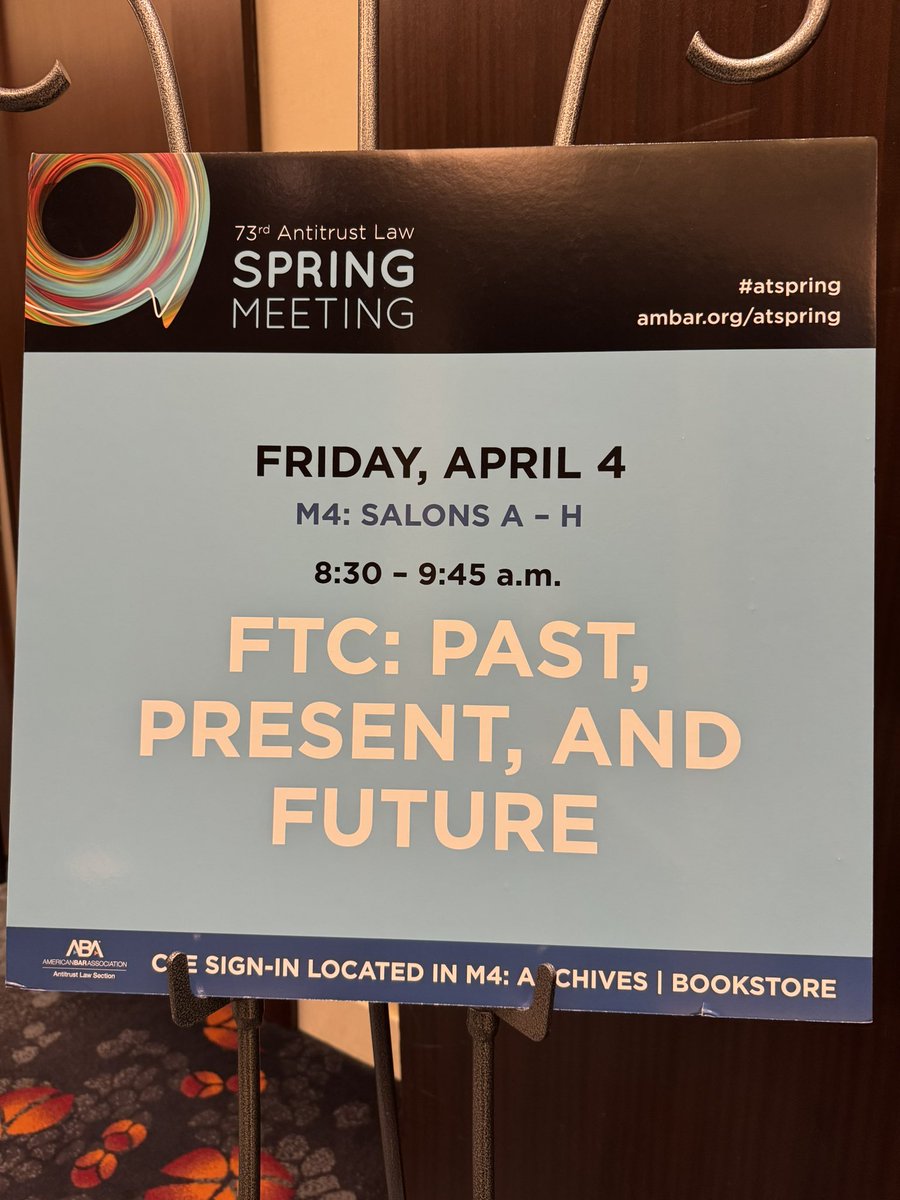 M_Ohlhausen's tweet photo. Looking forward to speaking about @FTC history & possible future #atspring with other former Commissioners & Chairs. https://t.co/aP7Ed8XkA1