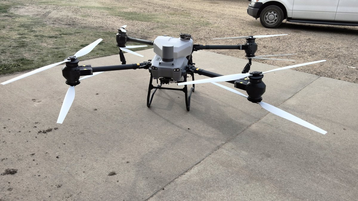 So glad to have this new spray drone at the Ag Research Center in Hays. Excited for the opportunity to test it in field trials.