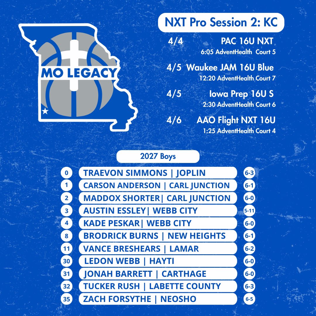 Maddox Shorter (@shortermaddox) on Twitter photo Super excited to get the summer started today!!! Games at Adventhealth in Overland Park.
<a href="/monepow/">Coach Ramone Powell</a> <a href="/molegacybb/">MO Legacy Basketball</a> <a href="/NxtProHoops/">NXTPRO Hoops</a> <a href="/PRO16League/">PRO16/NXTPRO League</a> Super excited to get the summer started today!!! Games at Adventhealth in Overland Park.
<a href="/monepow/">Coach Ramone Powell</a> <a href="/molegacybb/">MO Legacy Basketball</a> <a href="/NxtProHoops/">NXTPRO Hoops</a> <a href="/PRO16League/">PRO16/NXTPRO League</a>