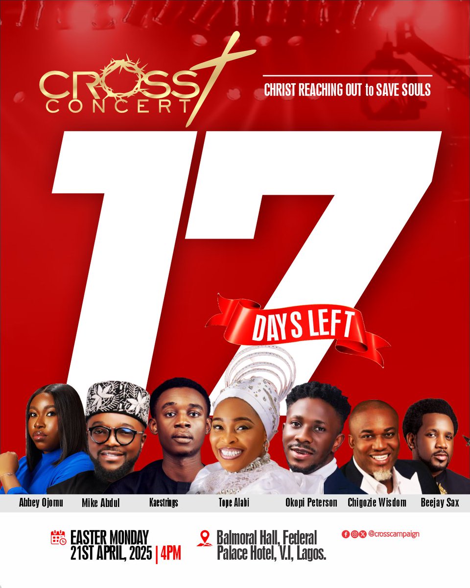 It’s 17 Days to go to our amazing cross concert is just around the corner, and we want to create awareness, especially! 

Join the #ILoveTheCross Challenge: