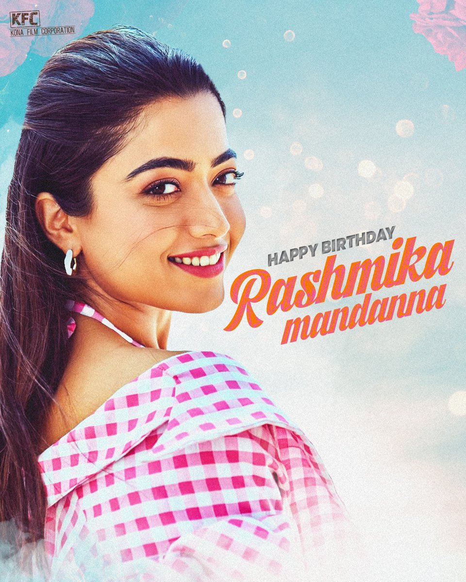 Kona Film Corporation (@konafilmcorp) on Twitter photo Happy Birthday to the gorgeous and talented <a href="/iamRashmika/">Rashmika Mandanna</a>!💖
May you achieve greater heights and celebrate many more milestones! 🎉✨
#HBDRashmikaMandanna Happy Birthday to the gorgeous and talented <a href="/iamRashmika/">Rashmika Mandanna</a>!💖
May you achieve greater heights and celebrate many more milestones! 🎉✨
#HBDRashmikaMandanna