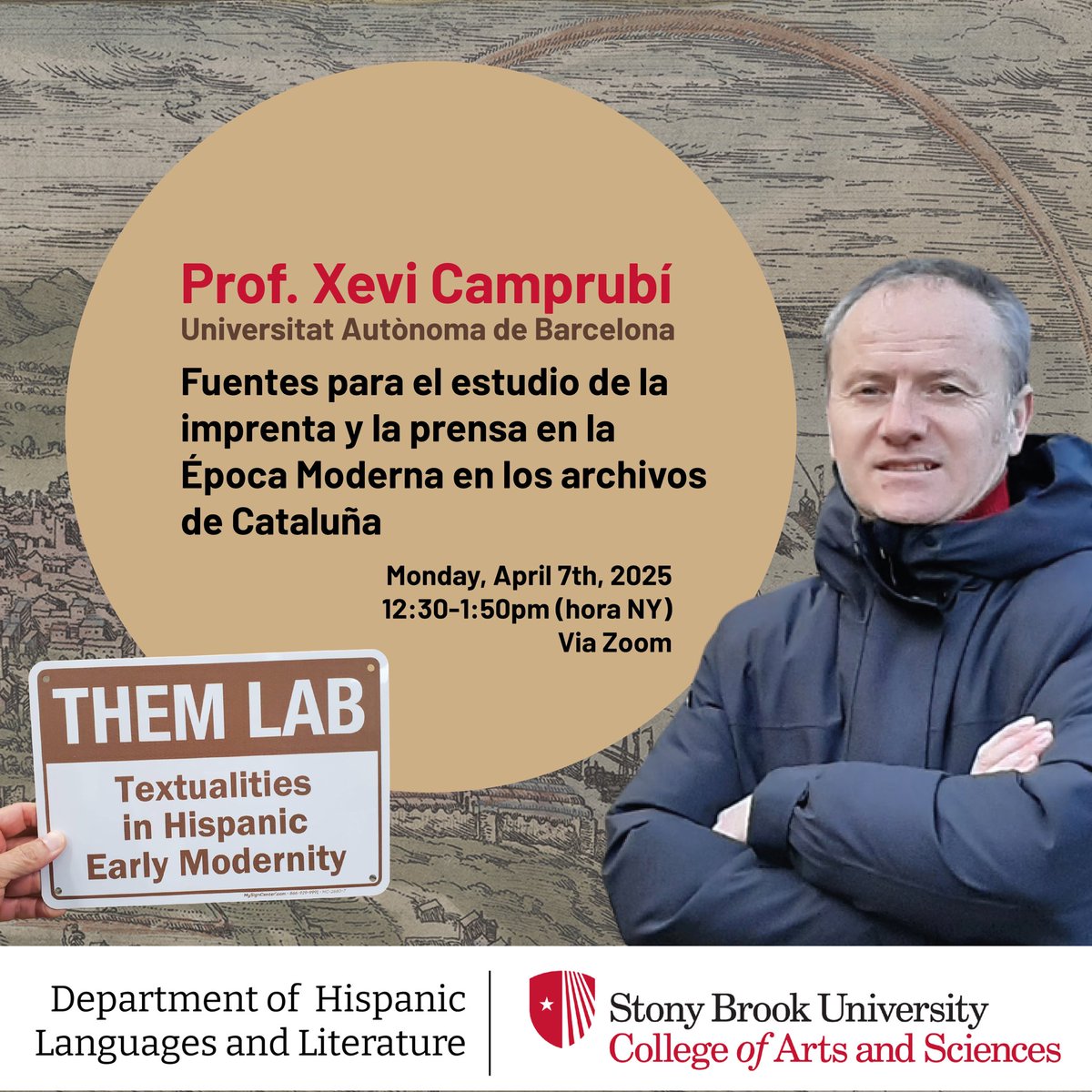 📜 Do you want to learn about Catalán archives? We're hosting this interesting online event with Xevi Camprubí from <a href="/UABBarcelona/">Universitat Autònoma de Barcelona</a> at the Hispanic Languages and Literature Department of the <a href="/SBUArtsSciences/">Stony Brook University College of Arts & Sciences</a>. 📑

👉🏻 If you're interested contact me and I'll send you the Zoom! 🌸