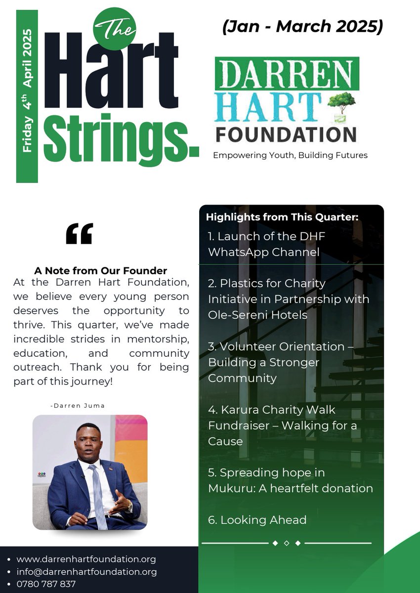 At Darren Hart Foundation, our commitment to humanitarian service and environmental sustainability continues to create lasting impact in communities that need it most.
Dive into our latest newsletter and see how we are building a better tomorrow: darrenhartfoundation.org/wp-content/upl…