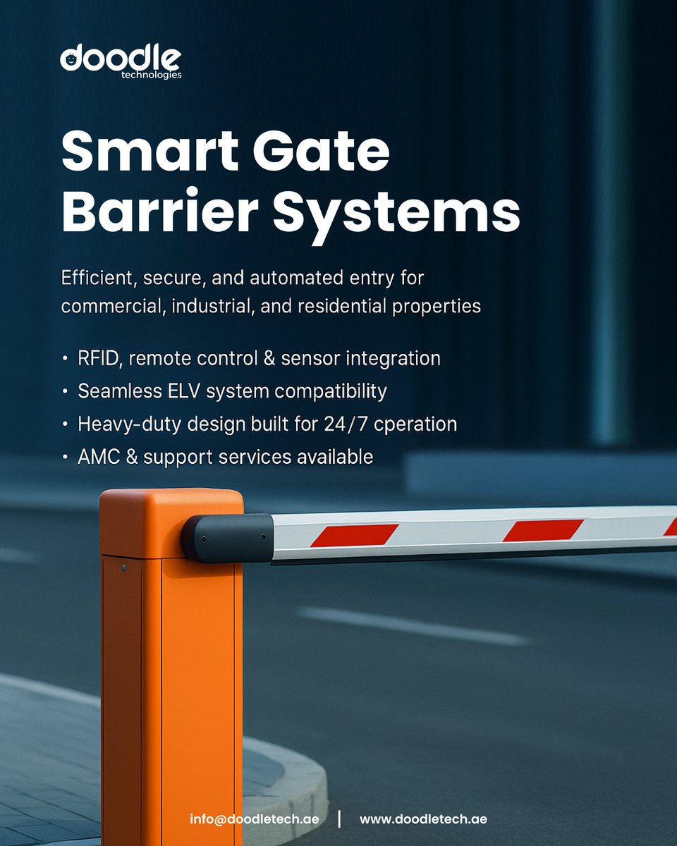 doodletechuae's tweet image. Smart access starts at the gate.
DoodleTech&apos;s automatic gate barriers offer RFID, remote, and sensor-based control—built for 24/7 operation and ELV integration.
📩 enquiry@doodletech.ae
🔗 doodletech.ae/automatic-gate…

#DoodleTech #GateBarrier #AccessControl