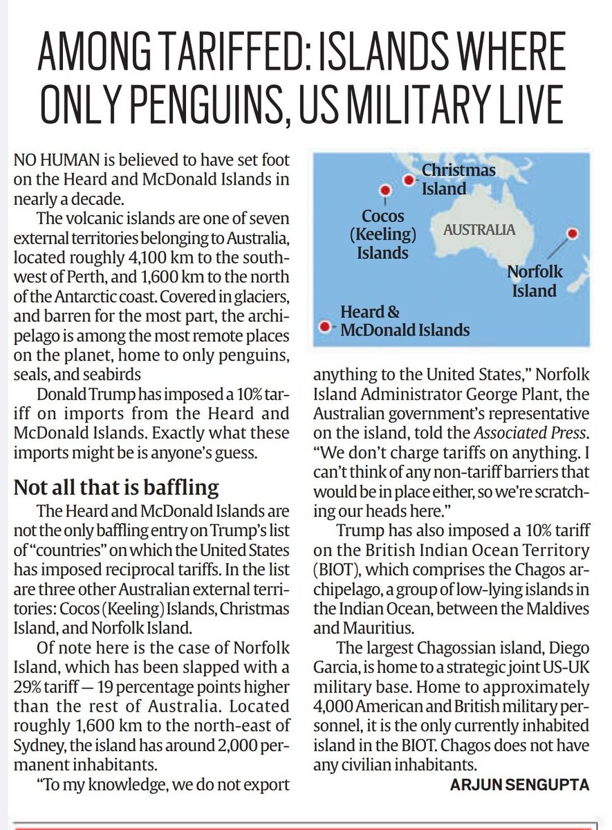 Heard and McDonald Islands. The most discussed item in last couple of hours. 

#TrumpTariffs #UPSC