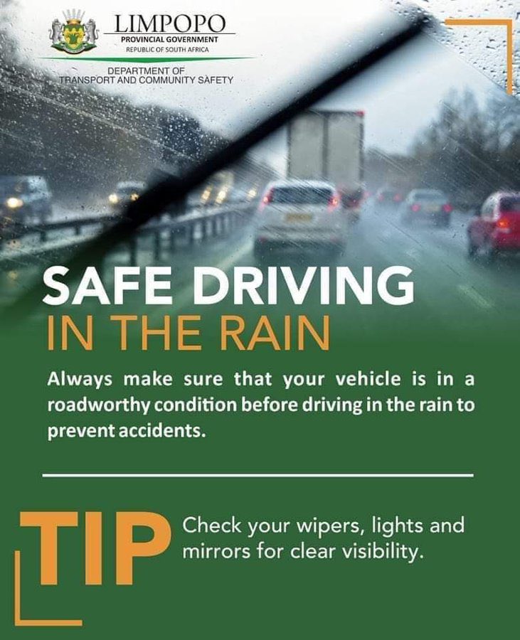 TrafficRTMC's tweet photo. SAFE DRIVING IN THE RAIN!
#ArriveAlive 
#SafeFollowingDistance
#SlowDown https://t.co/GdYU4VvDVF