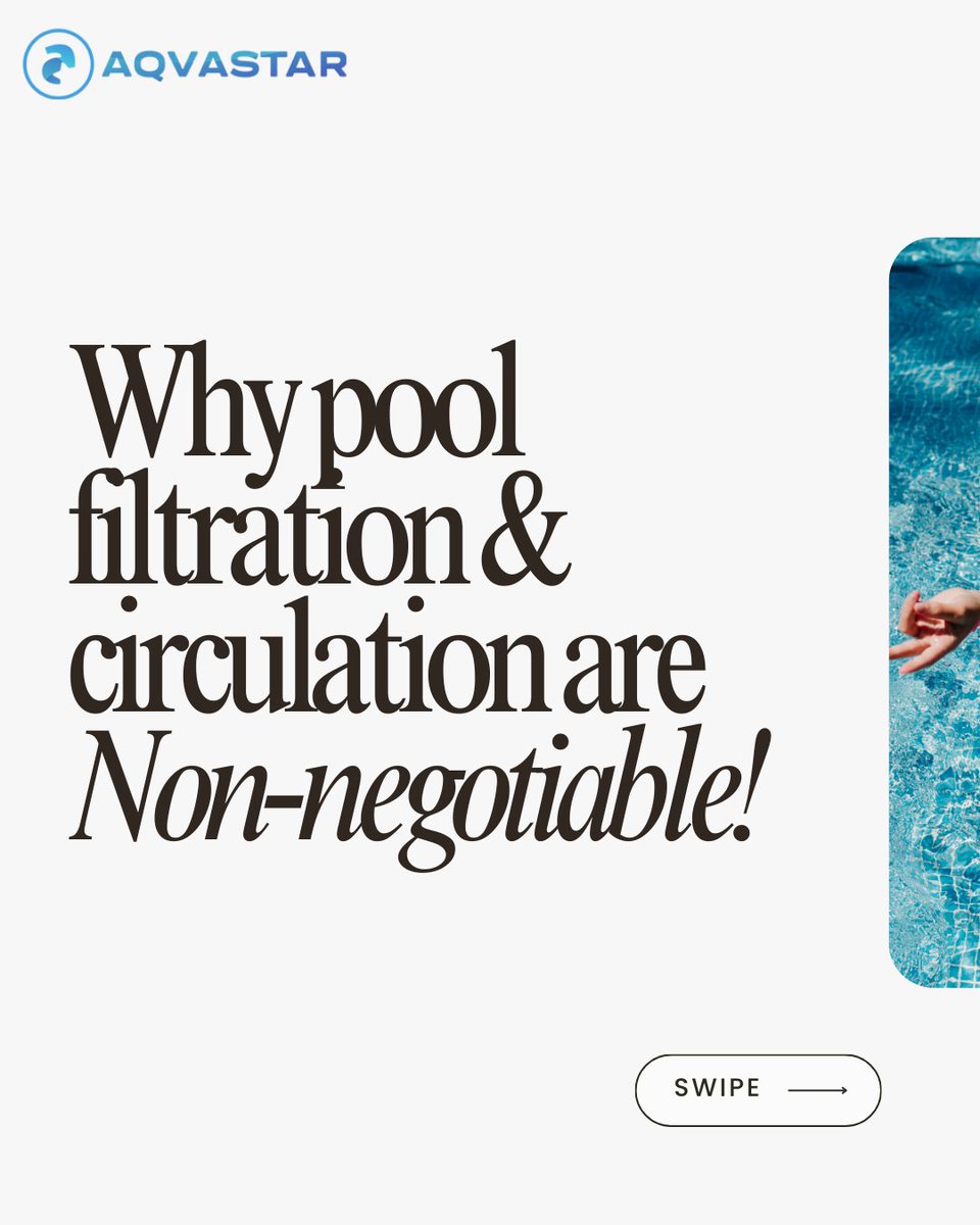 aqvastar's tweet image. Filtration &amp;amp; Circulation: The Perfect Duo for Crystal-Clear Pools! 🏊‍♂️ Keep your pool water clean, safe, and refreshing by ensuring both systems work together.
Visit us: aqvastar.in
#aqvastar #PoolSolutions #poolchlorinator #poolequipment #watertreatment #cleanpool