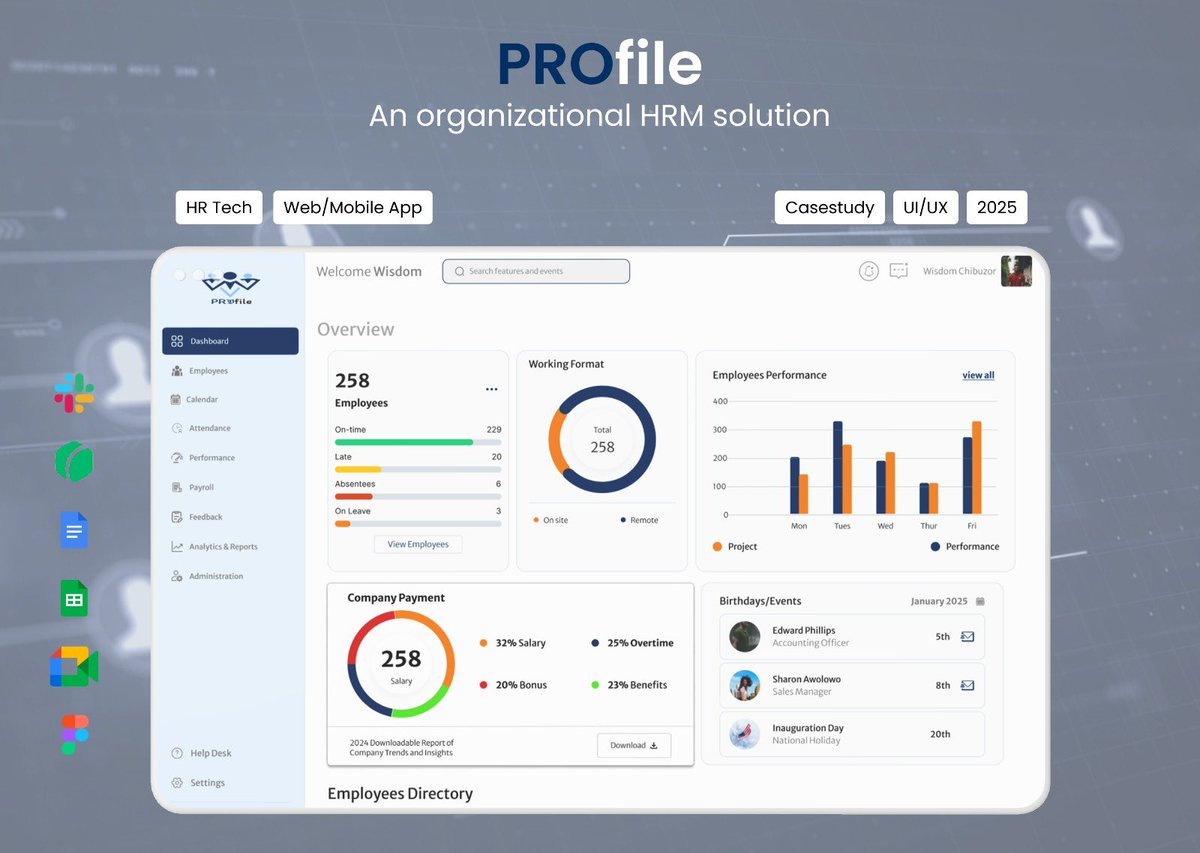 My team and I designed an HR employee platform, PROfile using Figma. This platform is designed to enhance workforce management simplify HR processes etc
Project case study: behance.net/gallery/222769…