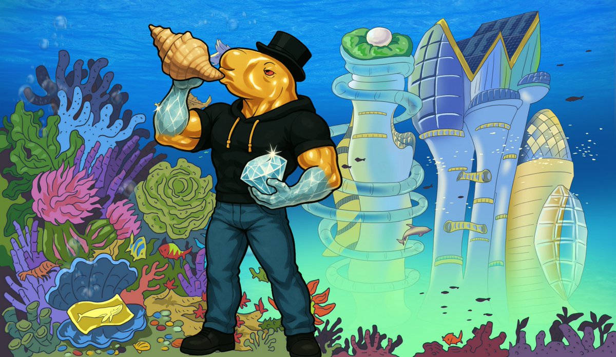 "BWOOOM, BWOOOM, BWOOOM," echoed the ancient Conch of Tides, its awe-inspiring sound waves rolling across the icy blue waters of Crystal Cove. Standing steadfast on the cliff's edge, a resolute hero raised this extraordinary shell to his lips, channeling the very essence of the