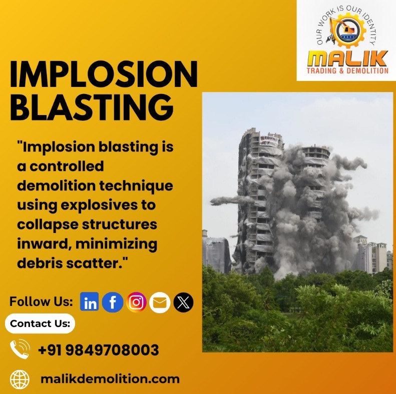 MalikDemoli96's tweet image. Implosion blasting is a technique used to demolish structures, where explosives are placed inside a building to cause it to collapse inward.#ImplosionBlasting
#ControlledDemolition
#StructuralDemolition
#BuildingImplosion
#ExplosiveDemolition
#ControlledCollapse
