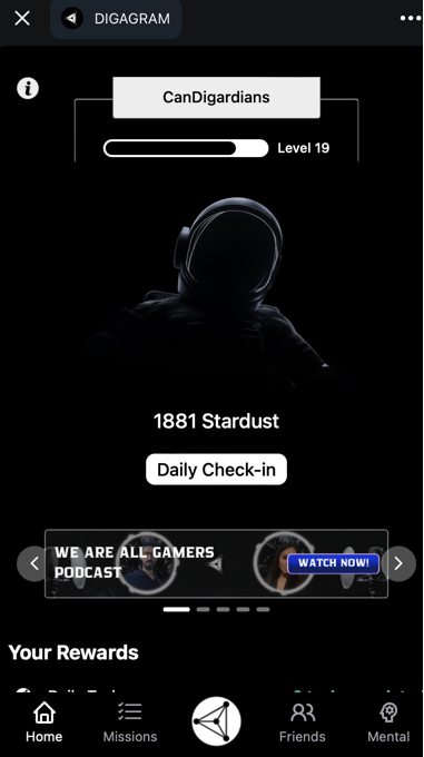 Collect 2000 Stardust on the DIGARD Telegram app, DIGAGRAM, by April 10 and don’t miss the rewards for friends and family airdrop!

For a referral link, ask your friends or join the DIGARD Telegram channel: t.me/digardonline