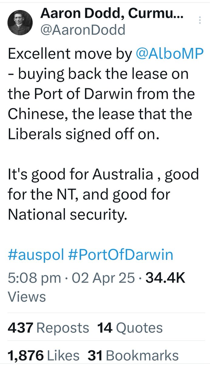 Peter Mavros - All Comments Preceded By Alleged ☠☠ (@mavrosall) on Twitter photo <a href="/SenatorCash/">Senator the Hon. Michaelia Cash</a> Nice try, this was announced days ago by the ALP, we have the receipts you lying grifters.
Does your fuckwit of a "leader" have any original thoughts?
Don't bother, it's rhetorical <a href="/SenatorCash/">Senator the Hon. Michaelia Cash</a> Nice try, this was announced days ago by the ALP, we have the receipts you lying grifters.
Does your fuckwit of a "leader" have any original thoughts?
Don't bother, it's rhetorical