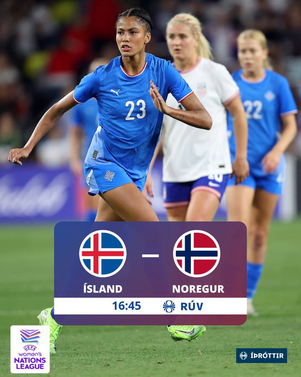 Ísland - Noregur í Þjóðadeild kvenna í fótbolta! Útsending hefst 16:45 og leikurinn 16:45.
Áfram Ísland! 🇮🇸
