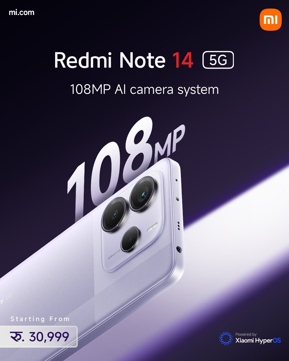 XiaomiNepal's tweet photo. The Redmi Note 14 5G’s 108MP AI camera system captures every detail with pro-level clarity. From epic landscapes to Insta-worthy selfies, get ready to flex your photography skills!✨
#XiaomiNepal #RedmiNote145G #RedmiRevolution #AICamera https://t.co/qpqEbQjqlQ