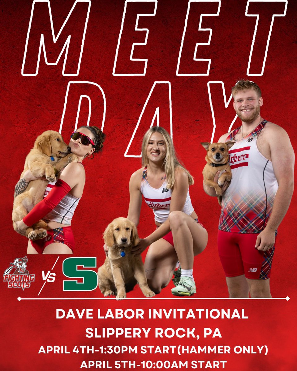 Meet Weekend! 

Today our hammer throwers are at Slippery Rock! The rest of the team will compete tomorrow. 

Live results are linked below:

linktr.ee/edinborotfxc

#borobuilt #fearthekilt