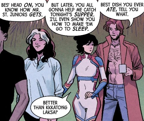 ComicsLord's tweet image. #Laksa once again mentioned in #Marvel comics (Uncanny X-Men #12).

Sofia Yong AKA Jitter is Singaporean but Laksa is Malaysia (Katong Laksa is from SG).

I was also the one who originally first revealed the laksa in an X-Men comic in 2020.

I am the one and only #ComicsLord!