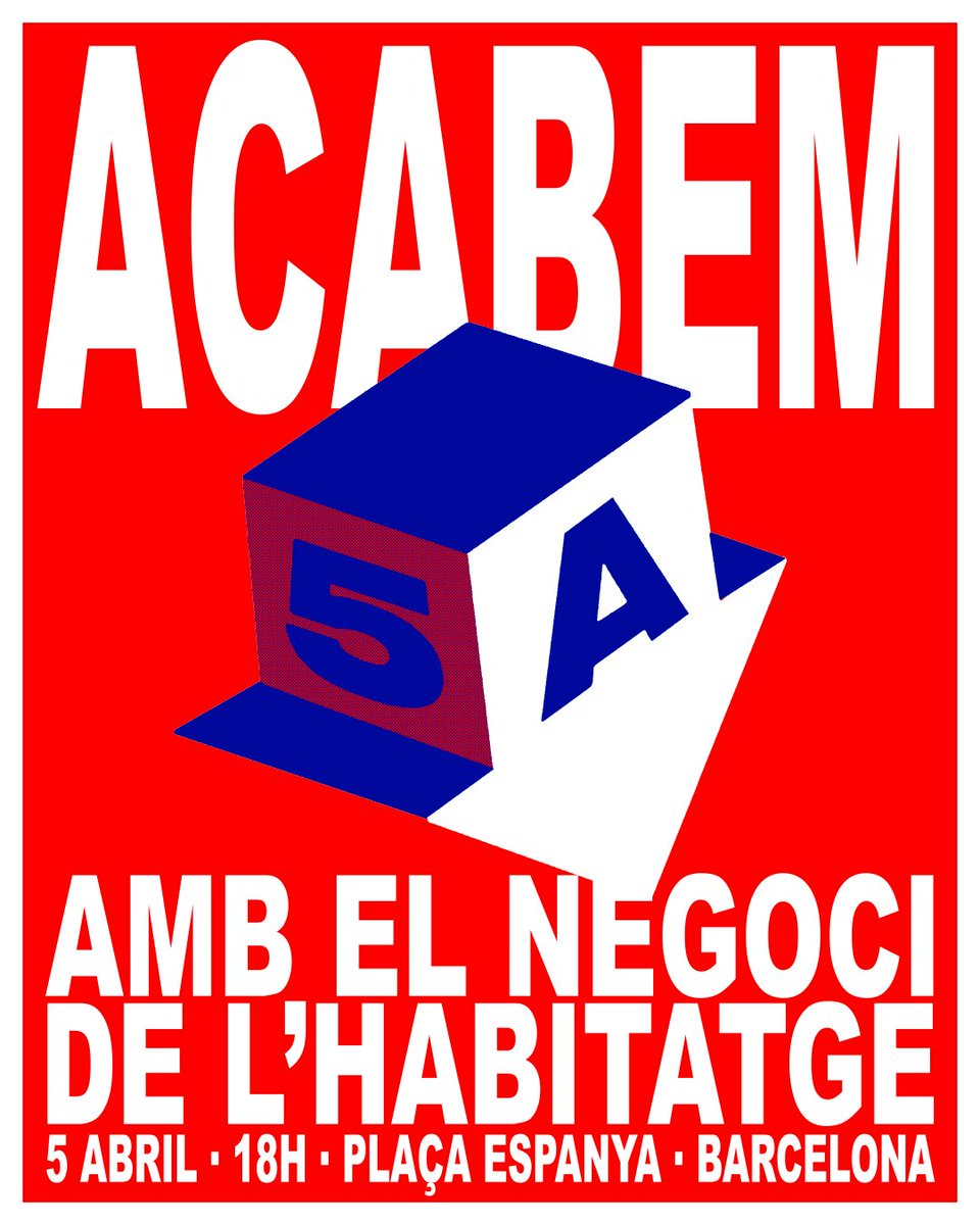 Demà  dissabte totes ens mobilitzem! Perquè tenim dret a tenir un habitatge , totes a Barcelona✊
🏚️18 h a Plça Espanya