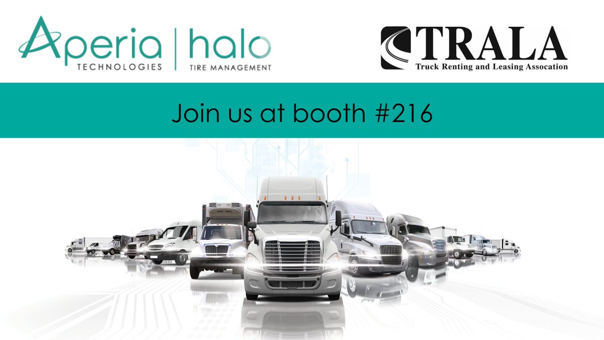 AperiaTech's tweet image. Happy Friday! Aperia is excited to be heading to Miami this weekend for the @TRALAorg  annual conference! Visit booth #216 next week to learn how top rental and leasing fleets are leveraging Halo Tire Management to reach their safety, efficiency and profitability goals!