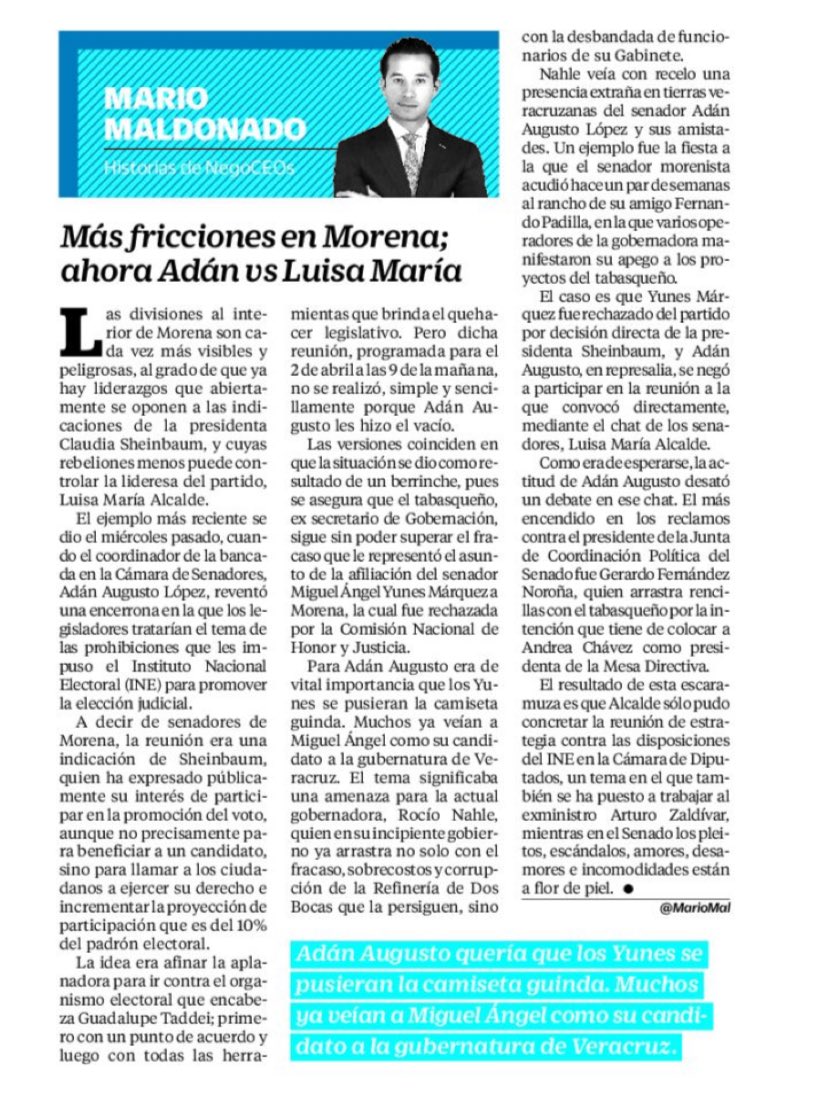 FelipeLeonLopez's tweet image. Los obradoristas se dividen: Adan vs Luisa María, ⁦@MarioMal⁩