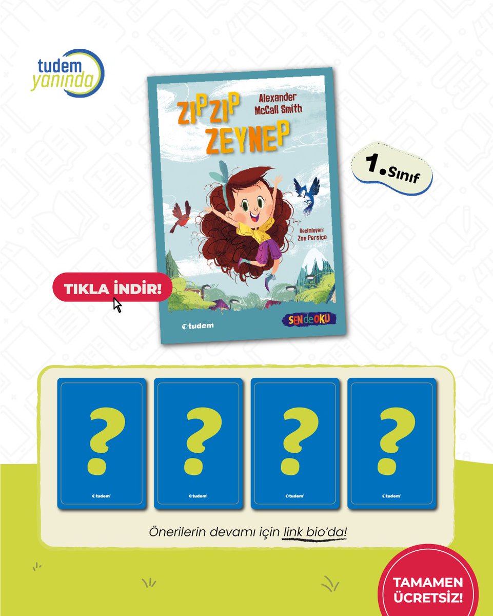 Tatil Biter, Tudem Yanında Bitmez!

Okuma yolculuğunu her yaşa özel kitaplarla desteklemek ister misiniz?

Her sınıf düzeyine uygun özenle seçilmiş kitap önerileri şimdi tudemyaninda.com’da sizi bekliyor!