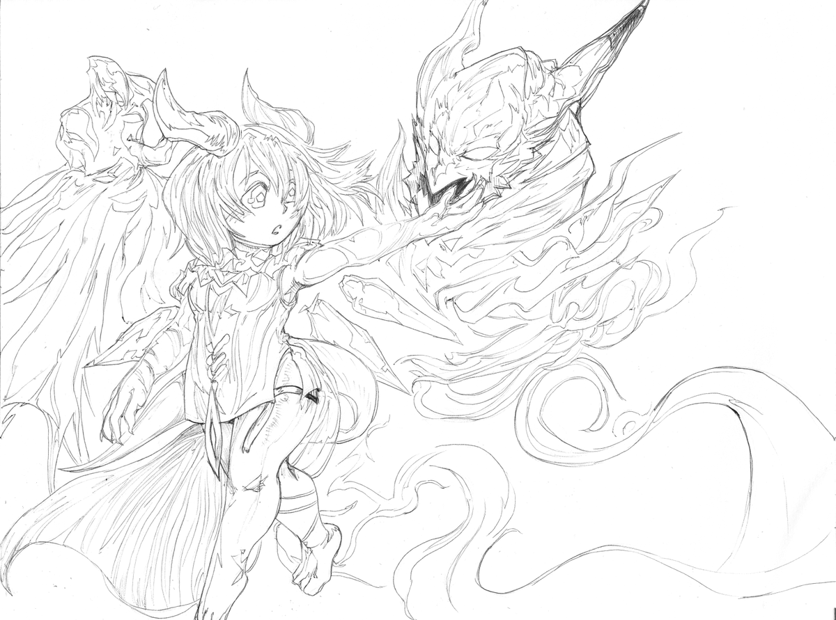 Cakebreaker42's tweet photo. Fanart Request, Eva from Another Eden. Outlines https://t.co/pEmeHJAzk5