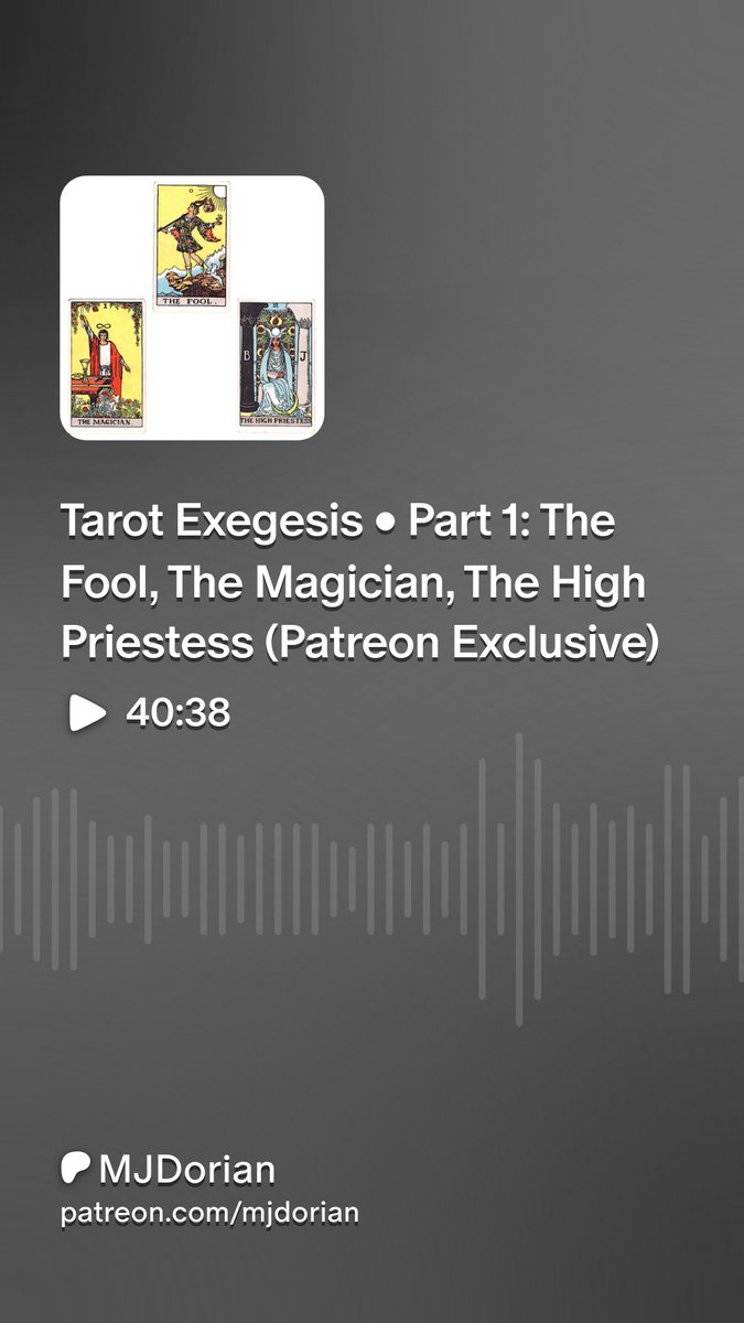 Just released Part 1 of my sprawling Tarot Exegesis which explores the meaning and symbolism of every card of the Major Arcana. Only on my Patreon. Come join the fun! patreon.com/posts/12578572… 👁️ #tarot #psychology