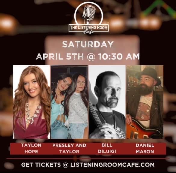 Nashville Friends, get your tickets and come on out for this brunch round on Saturday ⁦<a href="/listeningroom/">Listening Room Cafe</a>⁩ ⁦<a href="/888song/">Bill DiLuigi</a>⁩ ⁦<a href="/WSMradio/">WSM Radio - The Home of the Opry!</a>⁩ ⁦<a href="/BelmontUniv/">Belmont University</a>⁩ ⁦<a href="/visitfranklin/">Franklin Tennessee</a>⁩ ⁦<a href="/CMT/">CMT</a>⁩ ⁦<a href="/CountryMusic/">CMA Country Music</a>⁩