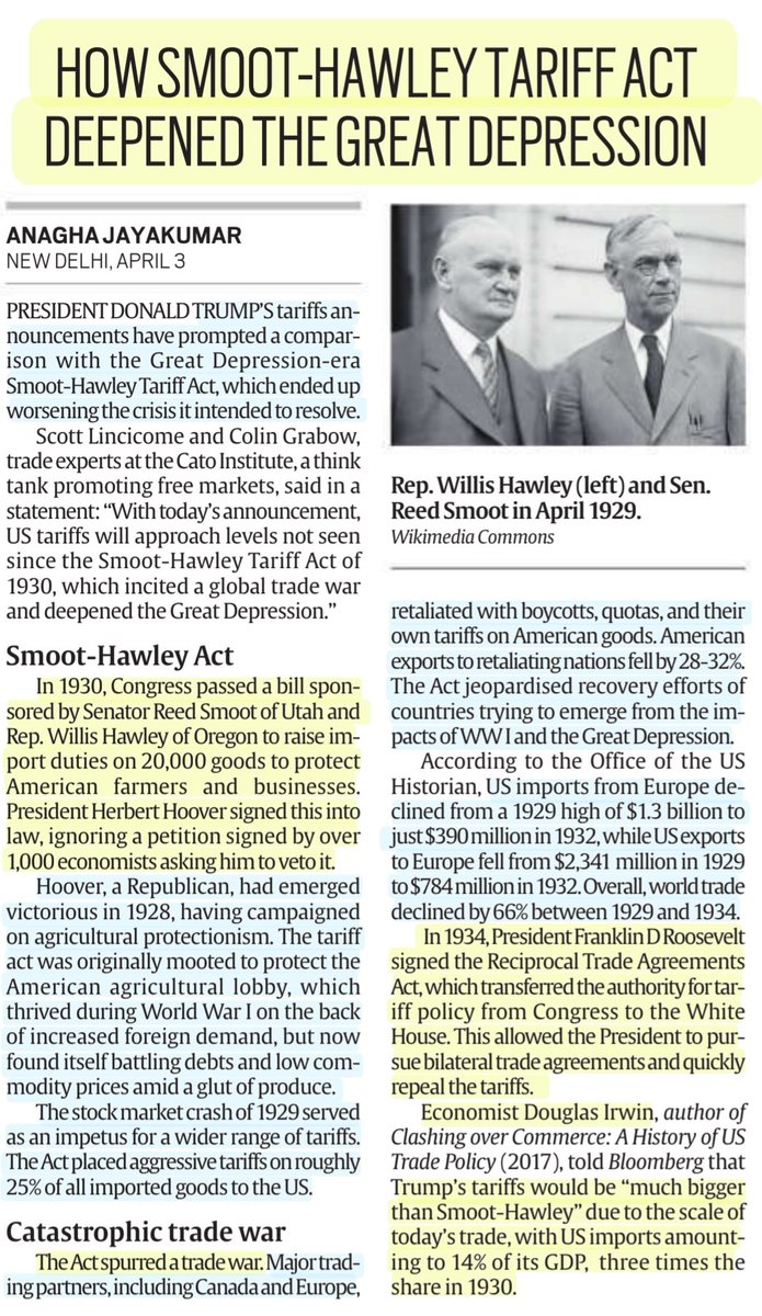 imRavikantYadav's tweet image. All about #TrumpTariffs

*How #tariffs will hit,whom
*How did US calculate #ReciprocalTariffs ?
:Sh Udit Misra

*How #SmootHawley tariff Act deepened the #GreatDepression
:Ms Anagha Jayakumar 

*Among tariffed nations,islands whr only #Penguins ,#Military live
:Sh Arjun Sengupta