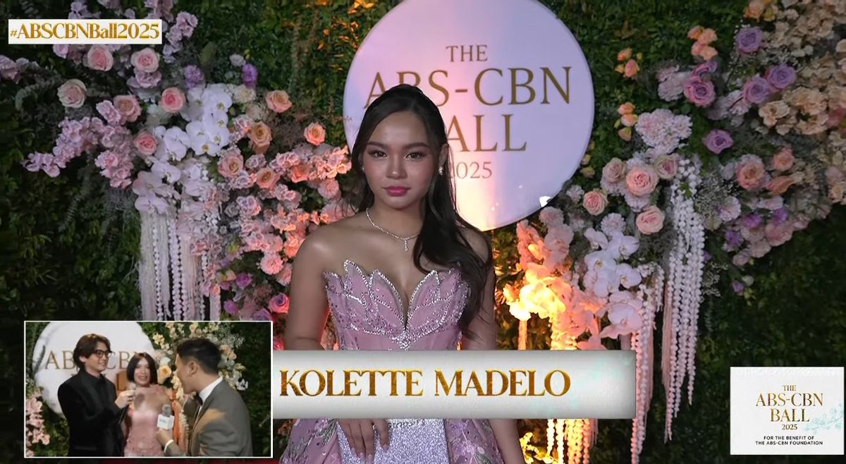 #KoletteMadelo walking the red carpet of #ABSCBNBall2025 ❤️💚💙