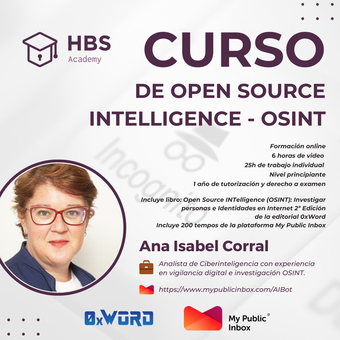 HackbySecurity's tweet image. Conocer nuestra exposición en internet es importante para protegernos, aprende a recopilar información de fuentes #OSINT y ves un paso por delante.Te regalamos un libro de @0xWORD y tempos de @mypublicinbox

academy.hackbysecurity.com/curso/35/curso…

#hackbysecurity #hacking #IA #hackia #formacion