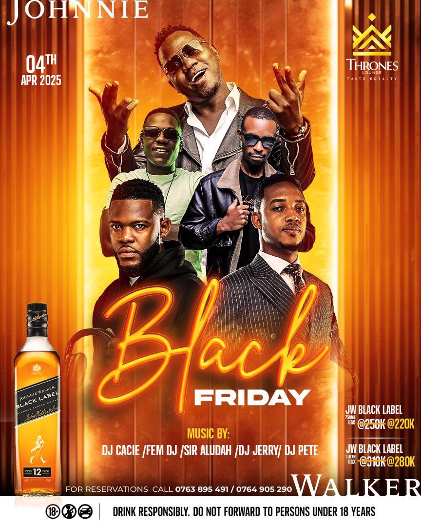Friday plans? Set and sealed!
Brace yourself for an epic night at <a href="/throneskampala/">throneskampala</a>. <a href="/DjAludah/">Sir. Aludah 👑</a>, <a href="/Jerrymehn/">It’s Jerry Mehn</a>, <a href="/fem_dj/">Fem Deejay</a>, <a href="/kagzpete/">deejaypete</a>, and <a href="/Deejaycacie256/">Deejay Cacie</a> will be spinning banger after banger, keeping the energy sky-high.
This is THE Friday night you won’t want to skip—bring your A-game!