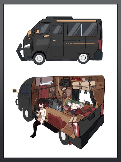 キャンピングカーで旅しながらえっちしまくる漫画描いていく!

とりまキャンピングカーの設定絵 