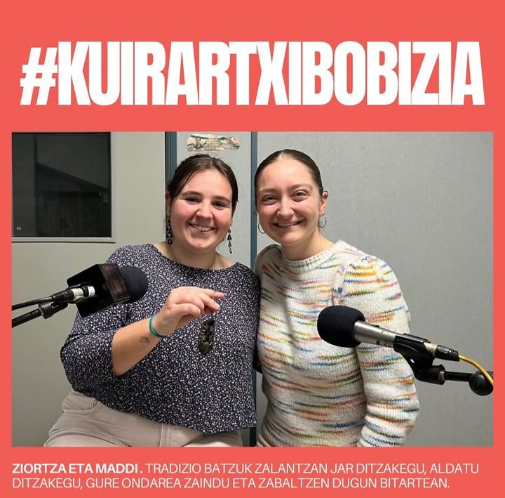 Oreretako Zintzilik irrati libreko kuirartxibobizia irratsaiora joan dira taldeko Ziortza eta Maddi 📻

Zenbait gai interesgarri lantzen dituzte bertan. Entzutea gomendatzen dugu!

Eskerrik asko benetan gonbidapenarengatik! 🤗

Irratsaioa hemen entzungai: zintzilik.net/2025/04/02/kui…