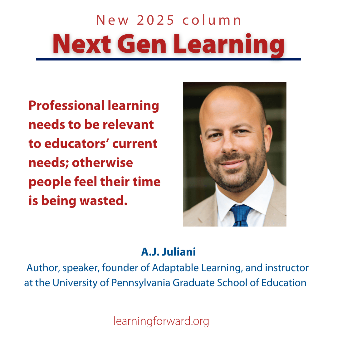 Author and speaker A. J. Juliani joins #TheLearningPro as a guest columnist this year to respond to many of the questions he received at our annual conference and give insight into how educators can innovate. Learn about our 3 new columnists here:
ow.ly/SSlj50VeOTI