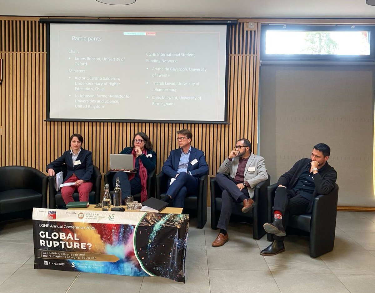 Hector Rios-Jara (@hectorriosjara1) on Twitter photo Yesterday I joined the panel on student funding policy at the <a href="/ResearchCGHE/">Centre for Global Higher Education</a> 2025 Conference at <a href="/OxfordDeptofEd/">Department of Education, University of Oxford</a>. Great debate on student loan reforms and the future of HE funding. A real honour to share with Dr. Orellana from <a href="/SubseEdSuperior/">Subsecretaría de Educación Superior</a> and Lord Jo Jhonson from the UK. Yesterday I joined the panel on student funding policy at the <a href="/ResearchCGHE/">Centre for Global Higher Education</a> 2025 Conference at <a href="/OxfordDeptofEd/">Department of Education, University of Oxford</a>. Great debate on student loan reforms and the future of HE funding. A real honour to share with Dr. Orellana from <a href="/SubseEdSuperior/">Subsecretaría de Educación Superior</a> and Lord Jo Jhonson from the UK.