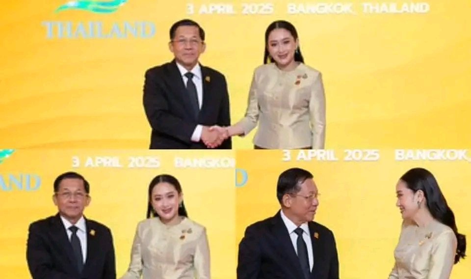 Wai Hlyawn Phyo🇲🇲 (@walapha2417) on Twitter photo Thailand’s PM <a href="/iingwen/">蔡英文 Tsai Ing-wen</a> disgracefully shakes hands with war criminal Min Aung Hlaing, while both countries suffer from the quake. Instead of standing with the people, she legitimizes a mass murderer. Our voices are neglected. <a href="/prdthailand/">PR Thai Government</a>
VOICES OF MYANMAR
#StandAgainstJunta Thailand’s PM <a href="/iingwen/">蔡英文 Tsai Ing-wen</a> disgracefully shakes hands with war criminal Min Aung Hlaing, while both countries suffer from the quake. Instead of standing with the people, she legitimizes a mass murderer. Our voices are neglected. <a href="/prdthailand/">PR Thai Government</a>
VOICES OF MYANMAR
#StandAgainstJunta